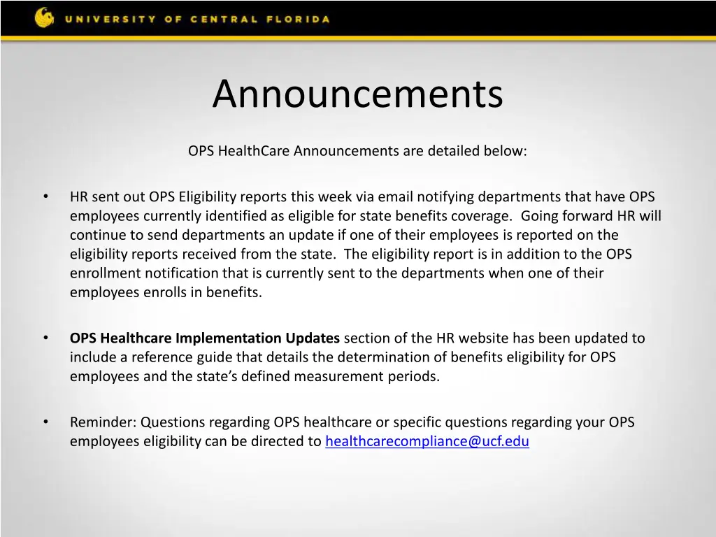 announcements