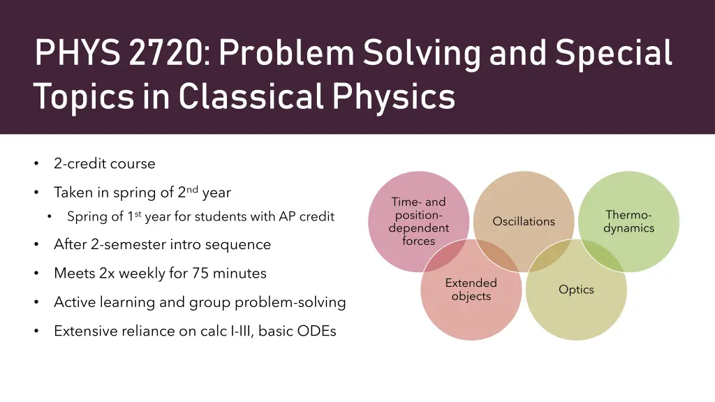 phys 2720 problem solving and special topics