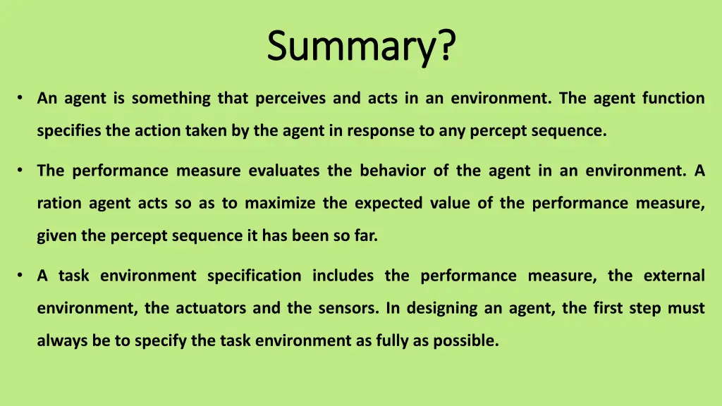 summary summary