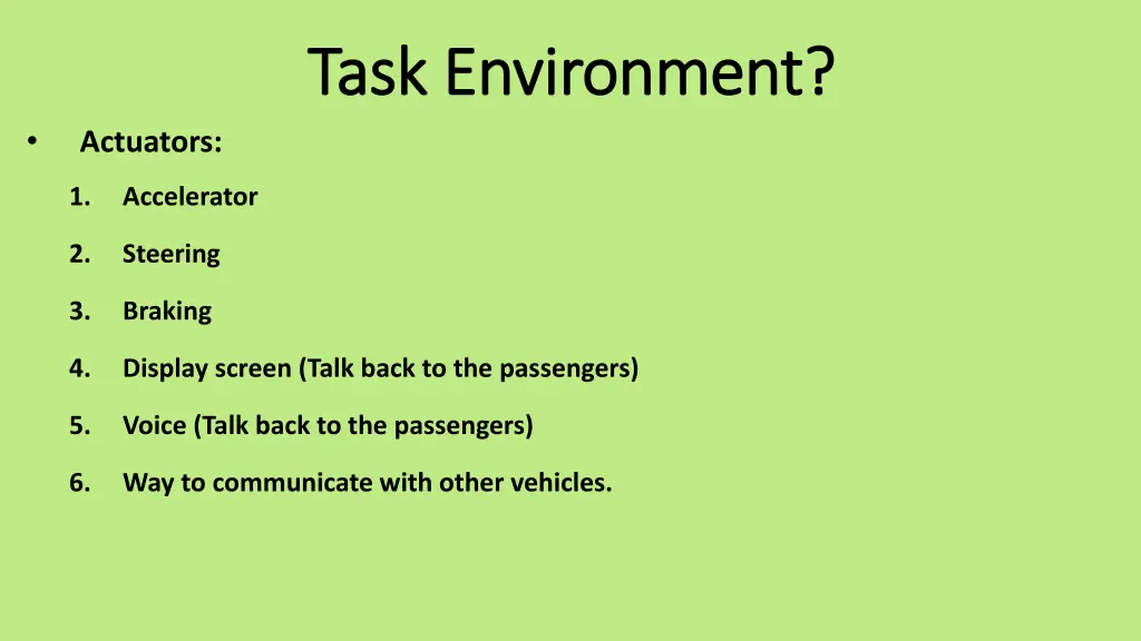 task environment task environment