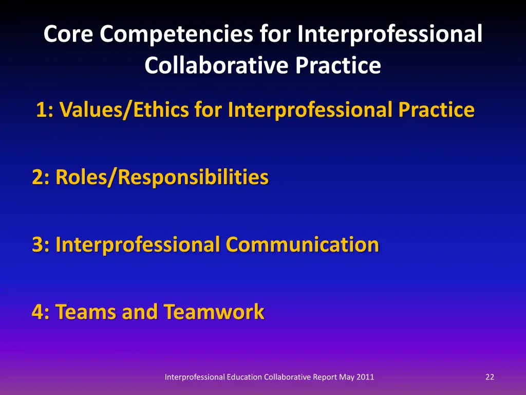 core competencies for interprofessional 1