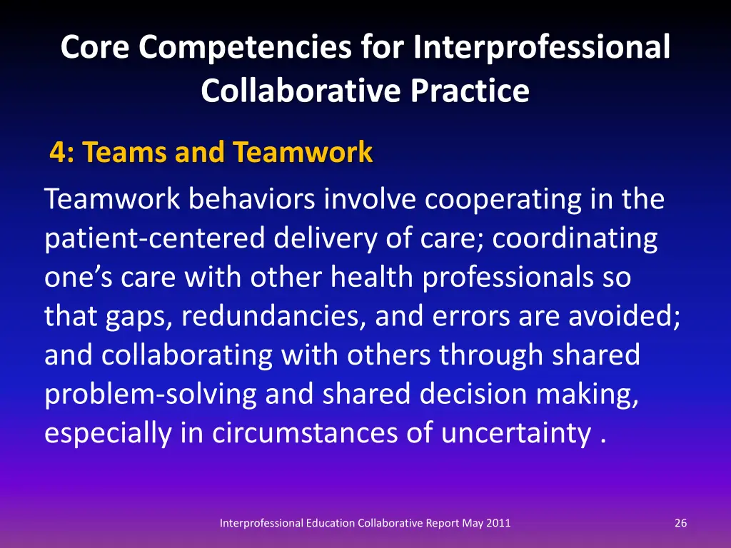 core competencies for interprofessional 5