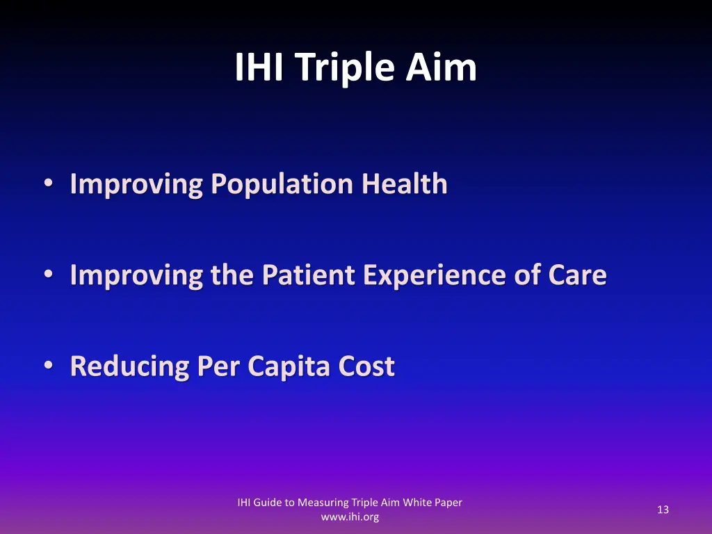 ihi triple aim