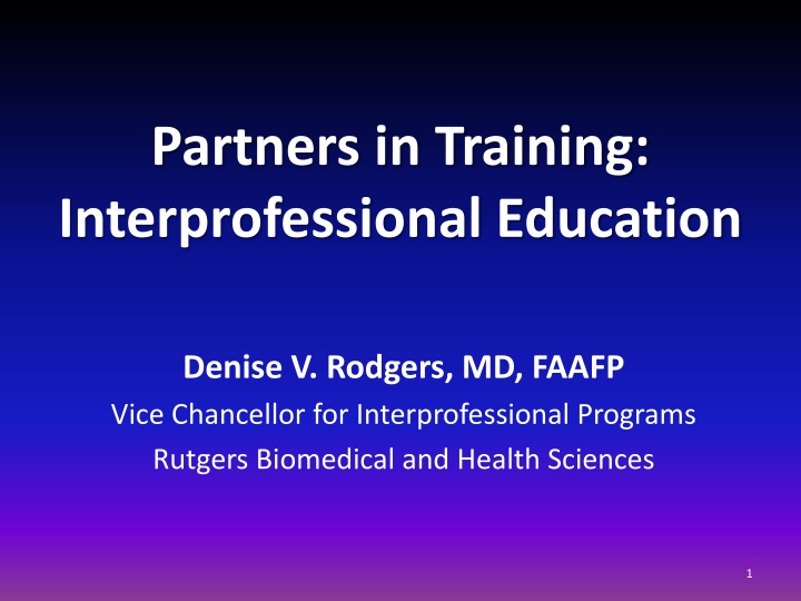 partners in training interprofessional education