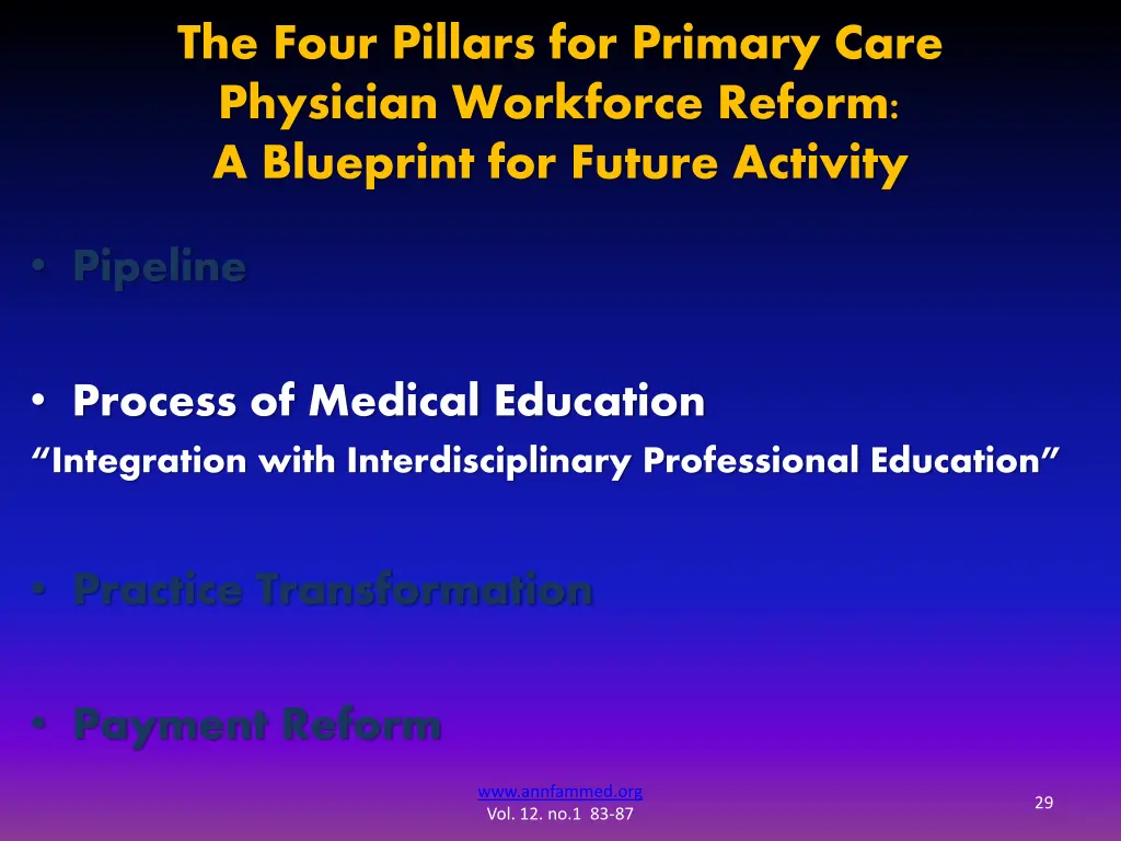 the four pillars for primary care physician 2