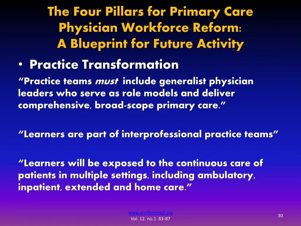 the four pillars for primary care physician 3