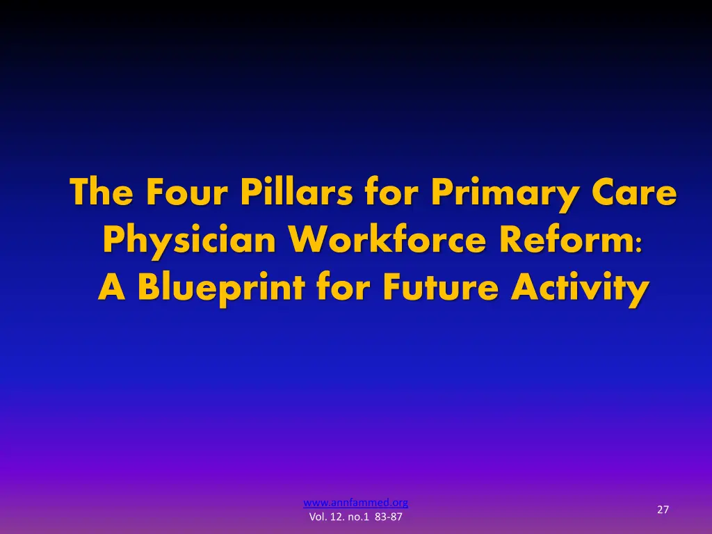 the four pillars for primary care physician