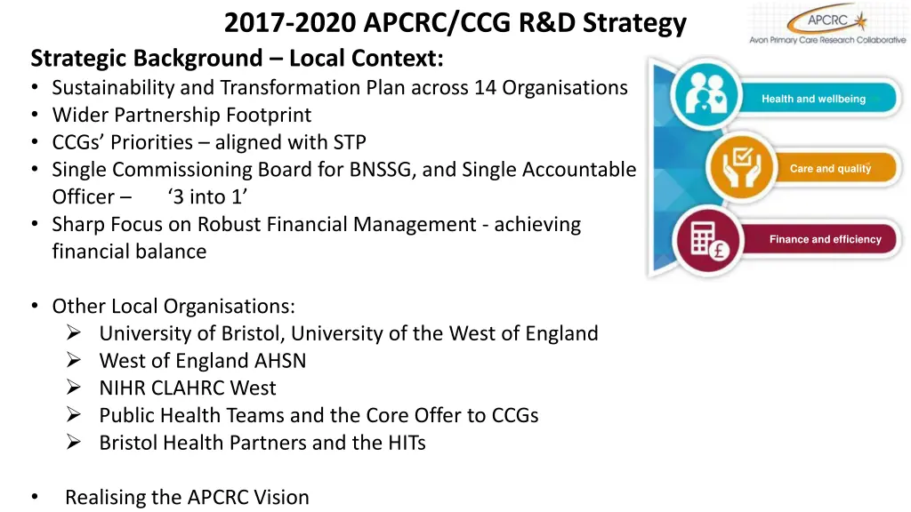 2017 2020 apcrc ccg r d strategy strategic