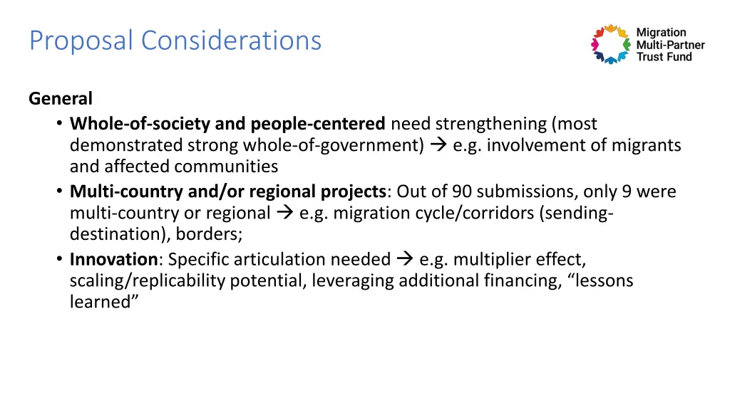 proposal considerations