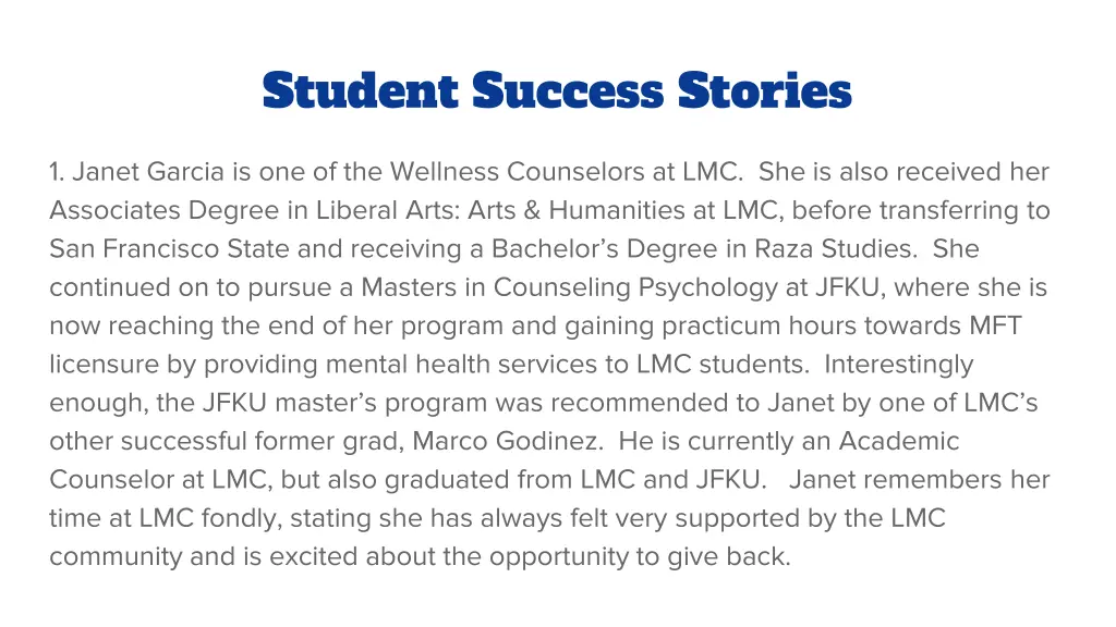 student success stories