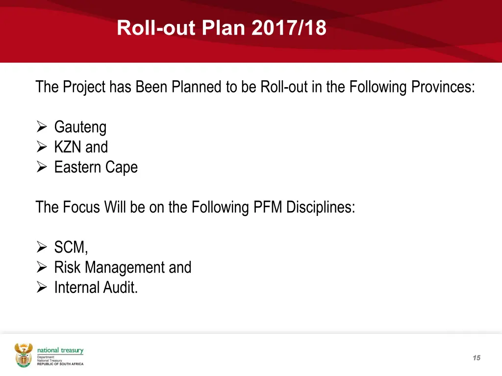 roll out plan 2017 18