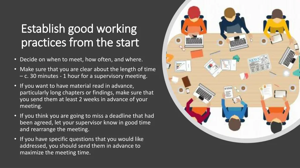 establish good working establish good working