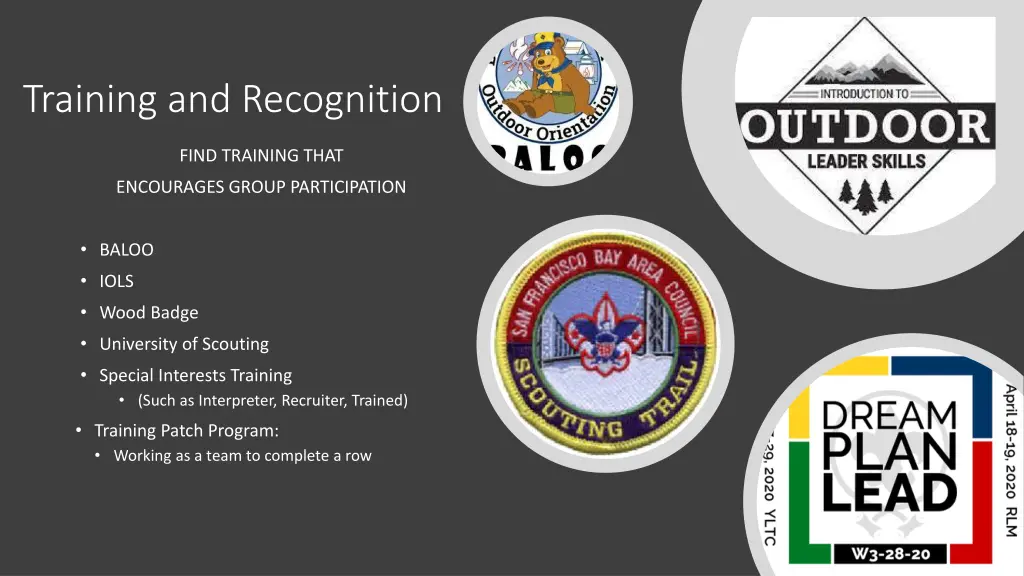 training and recognition 1