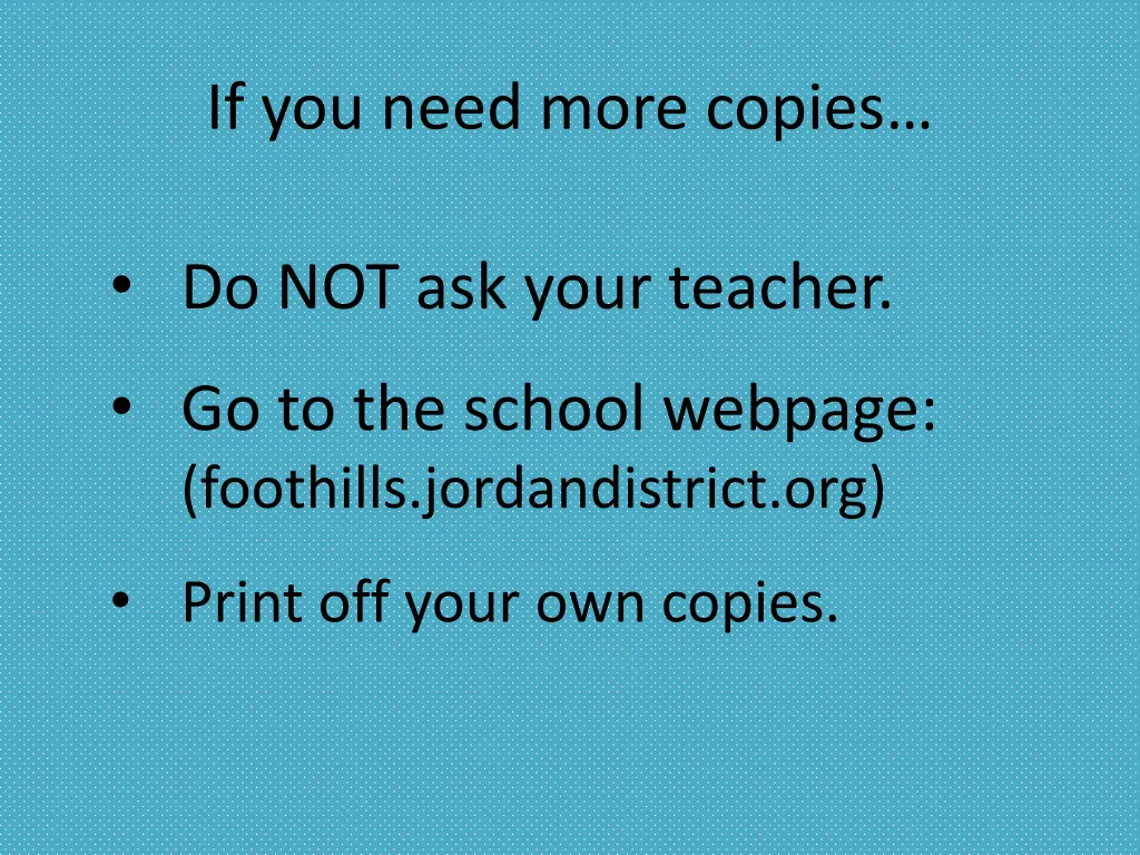 if you need more copies