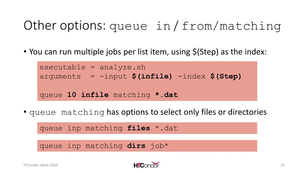 other options queue in from matching