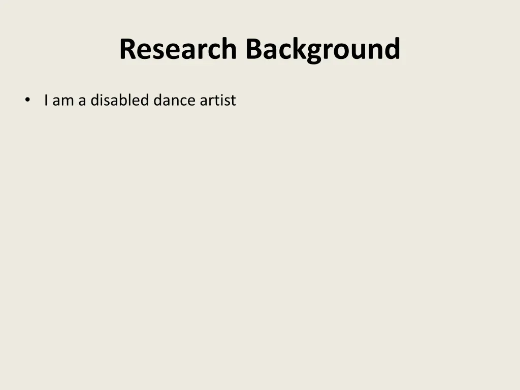 research background