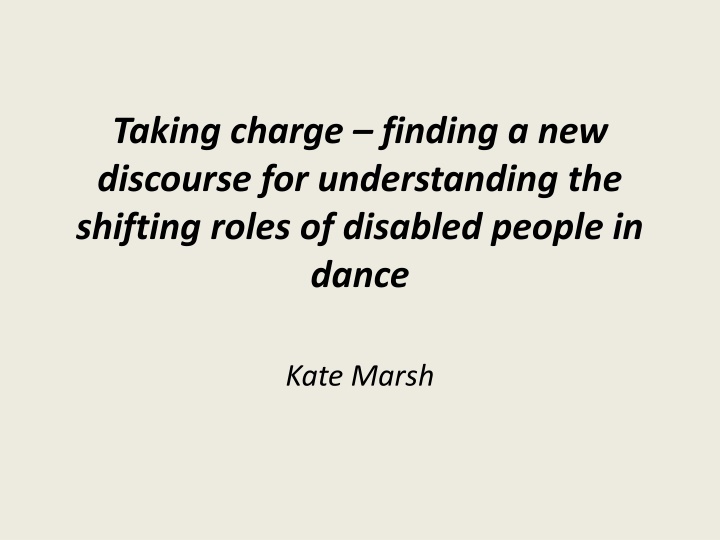 taking charge finding a new discourse