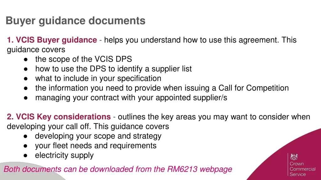 buyer guidance documents