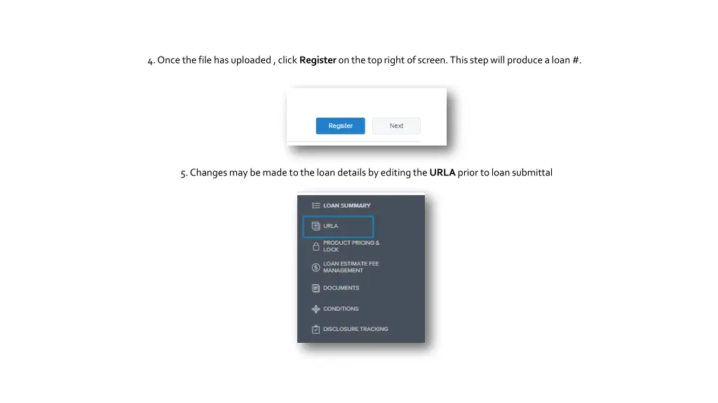 4 once the file has uploaded click register