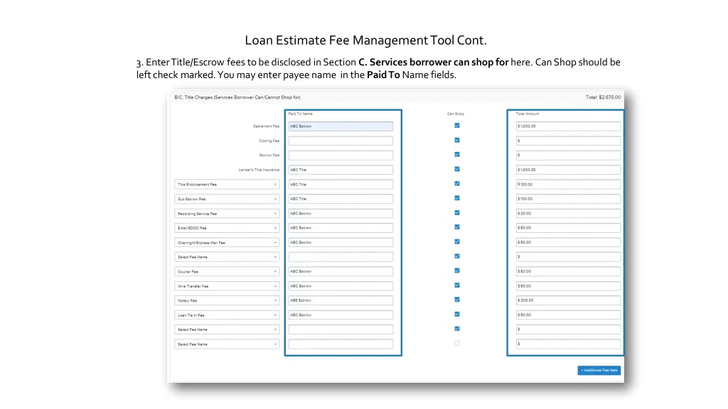 loan estimate fee management tool cont 1
