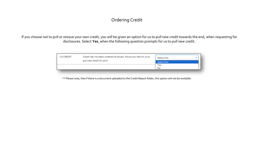ordering credit
