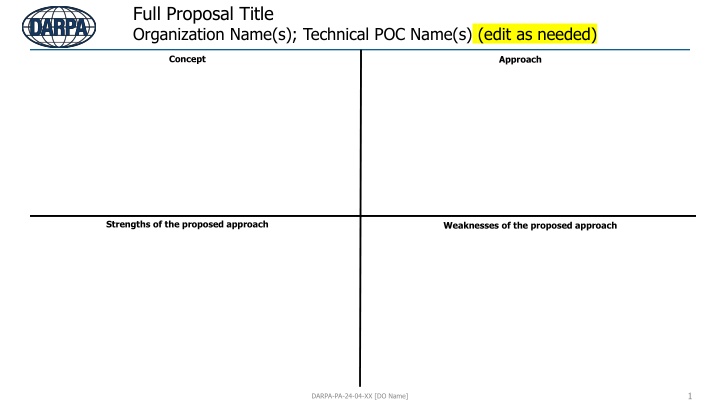 full proposal title organization name s technical