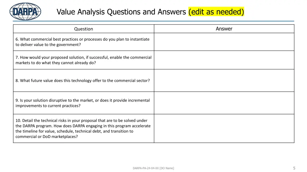 value analysis questions and answers edit 1
