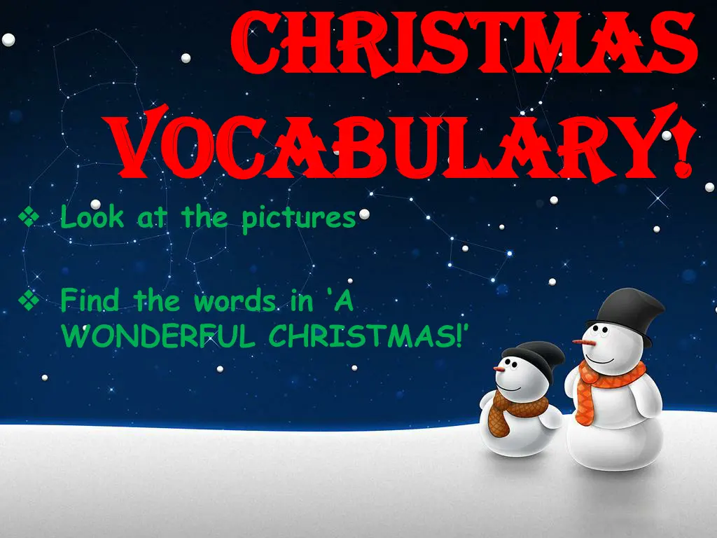 christmas christmas vocabulary vocabulary look