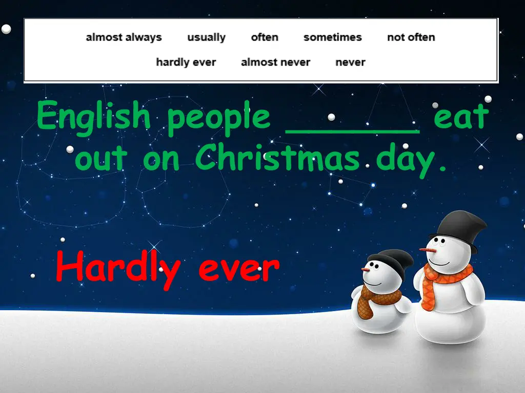 english people eat out on christmas day
