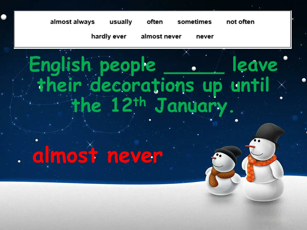 english people leave their decorations up until