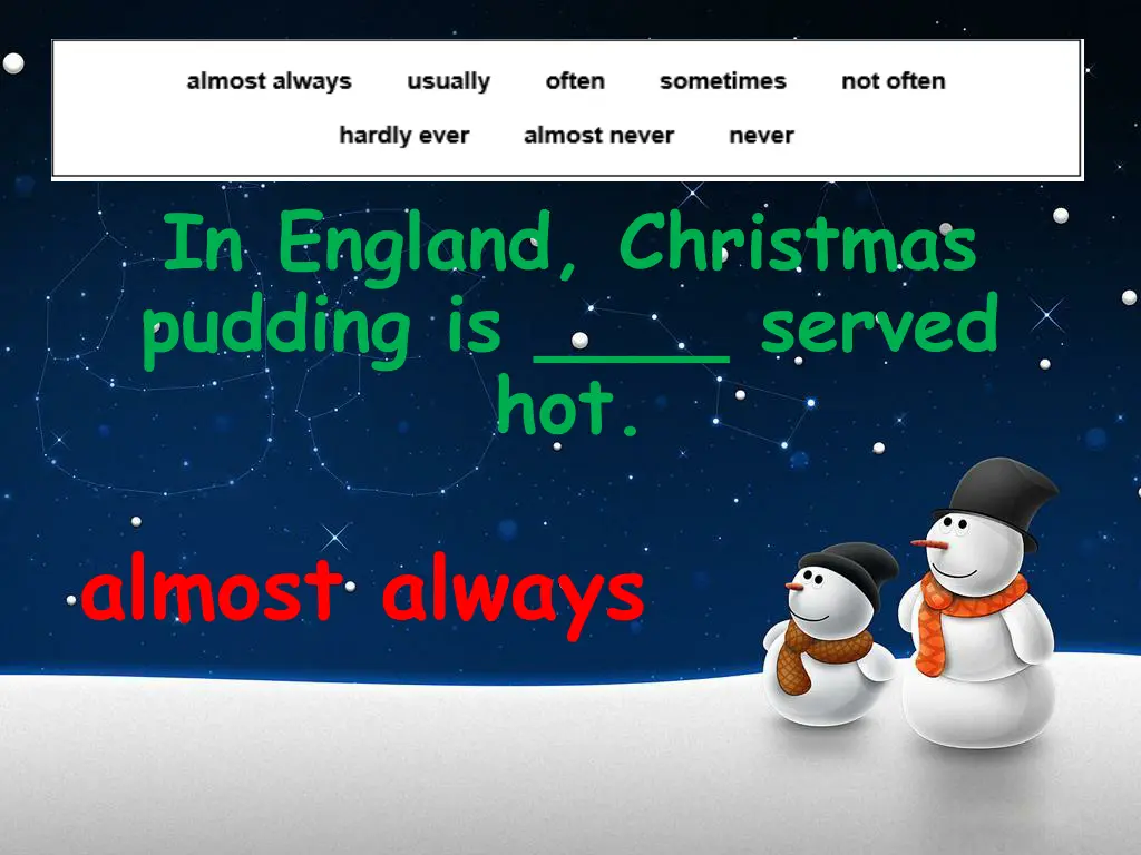 in england christmas pudding is served hot