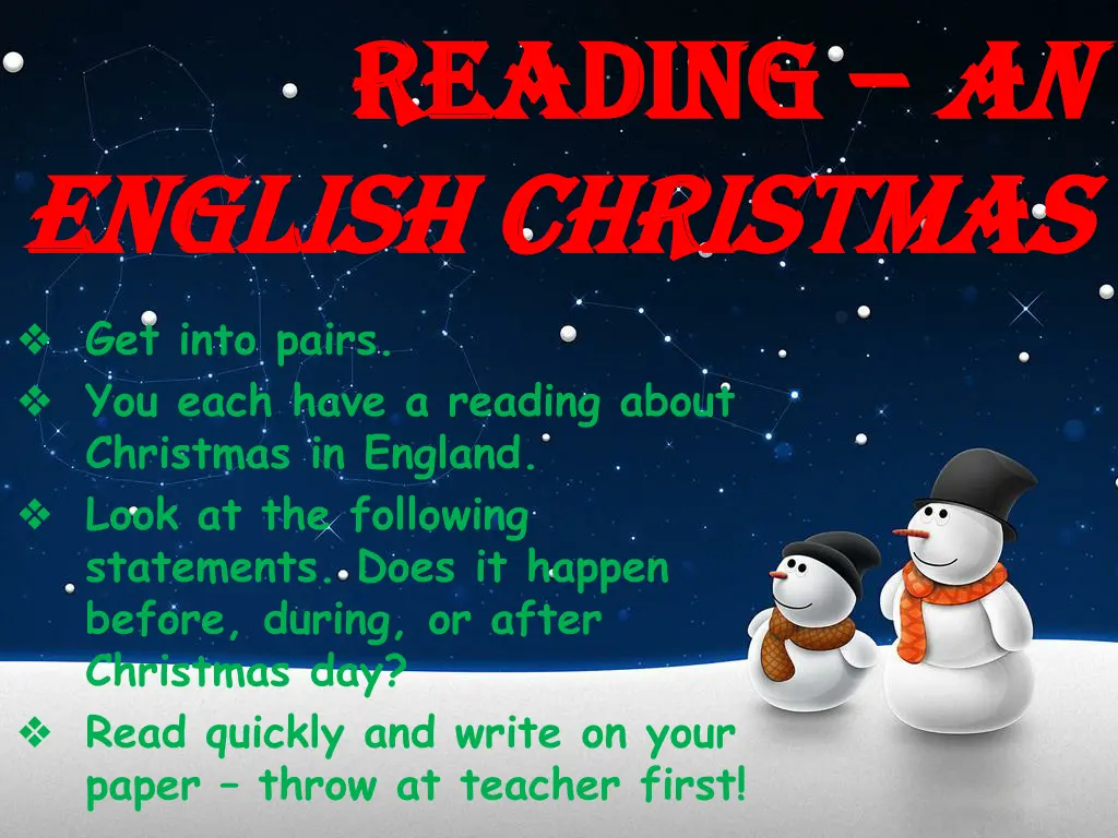 reading reading an english christmas english