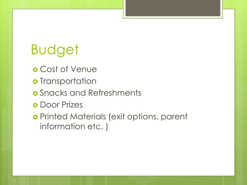 budget
