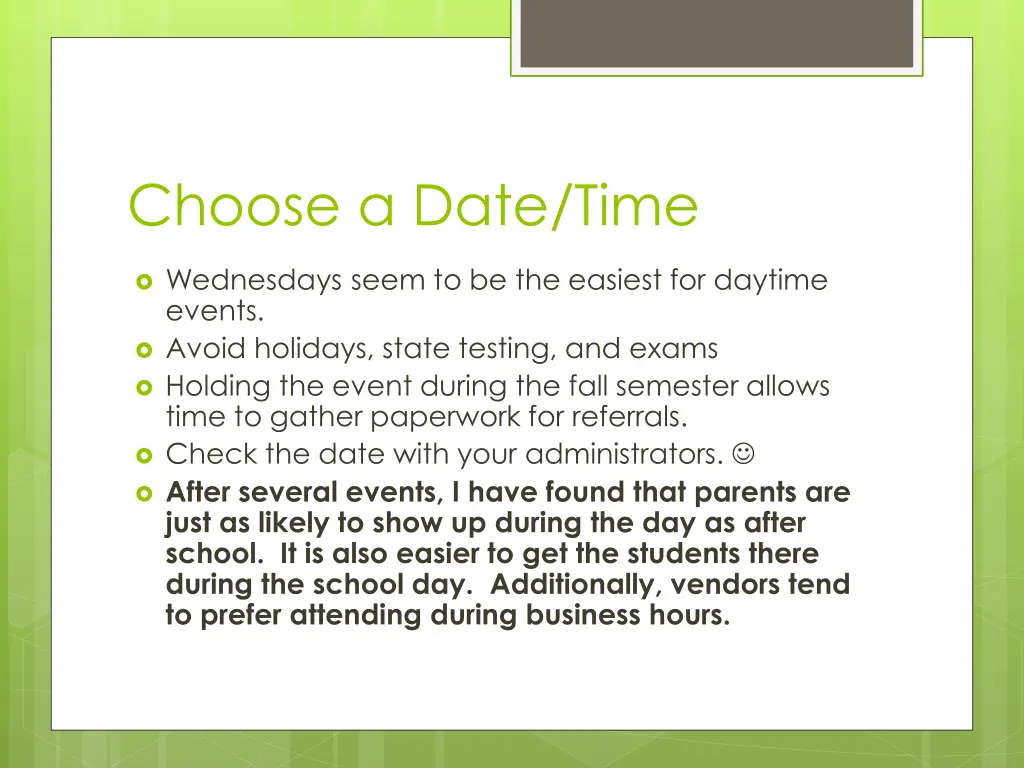 choose a date time