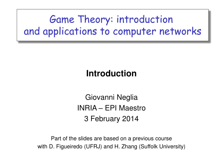 game theory introduction and applications