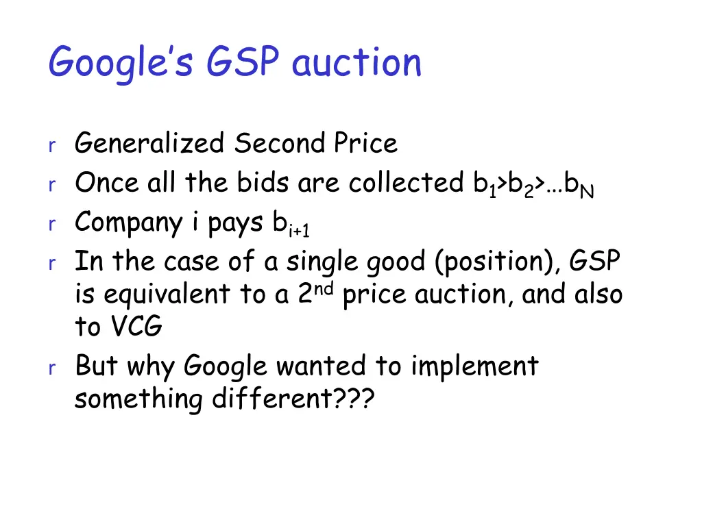 google s gsp auction