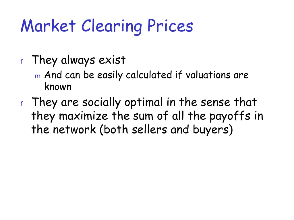 market clearing prices