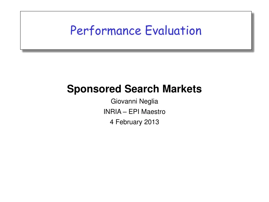 performance evaluation