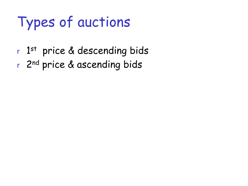 types of auctions