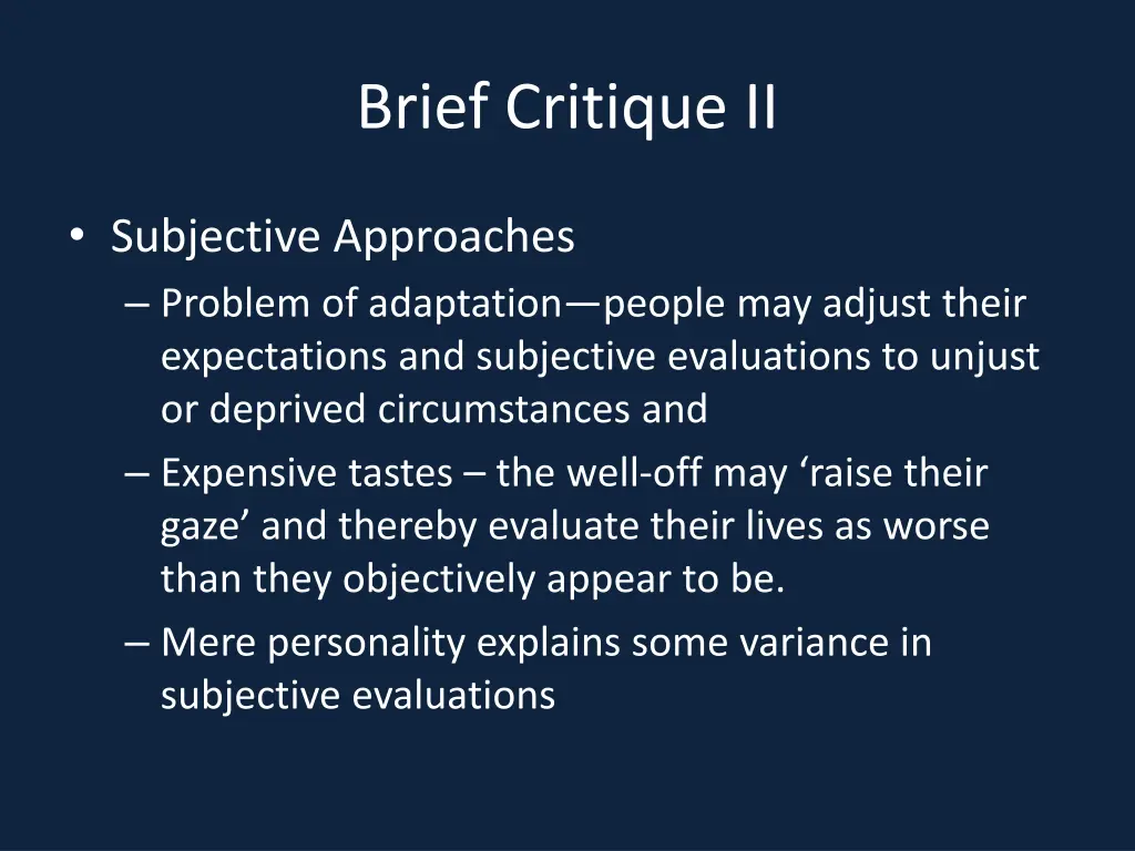 brief critique ii