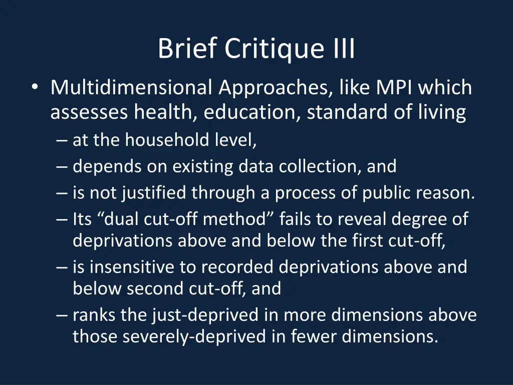 brief critique iii