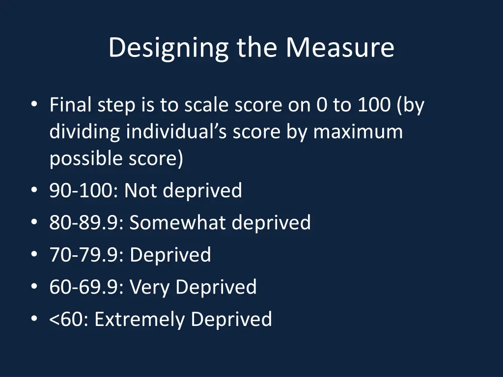 designing the measure
