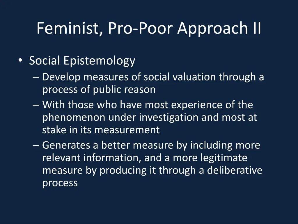 feminist pro poor approach ii