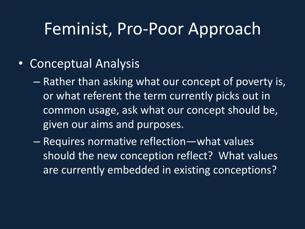 feminist pro poor approach