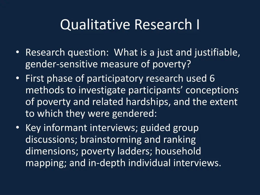 qualitative research i