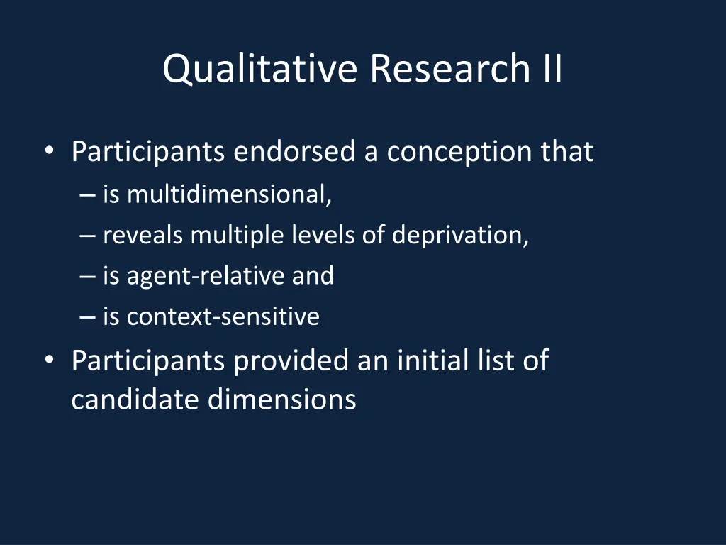 qualitative research ii