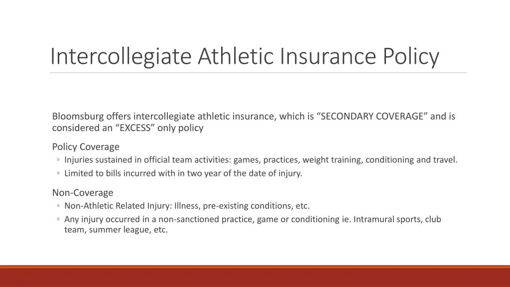 intercollegiate athletic insurance policy
