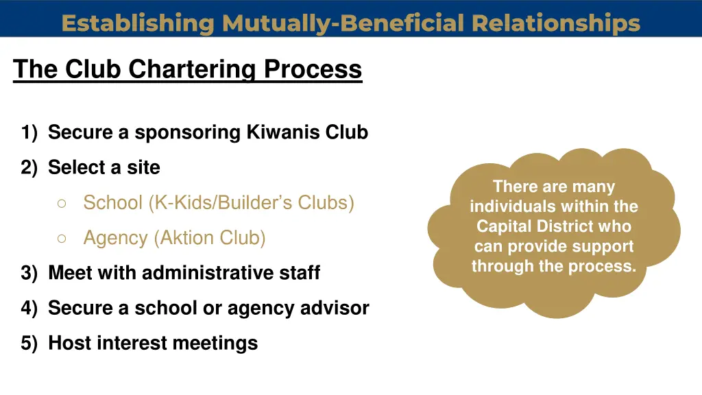 establishing mutually beneficial relationships