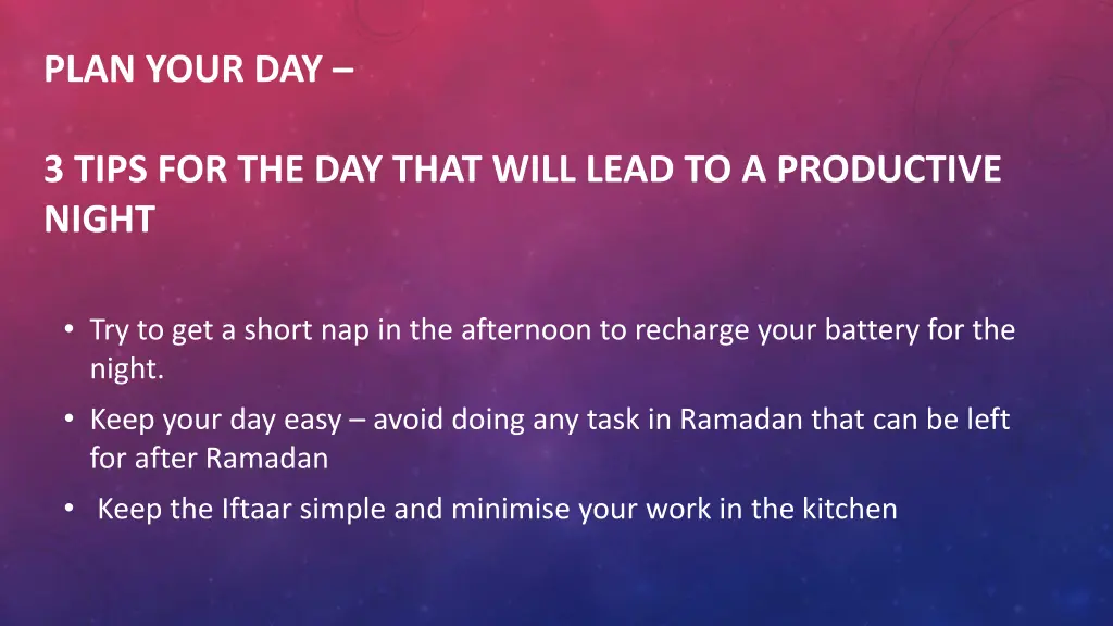 plan your day