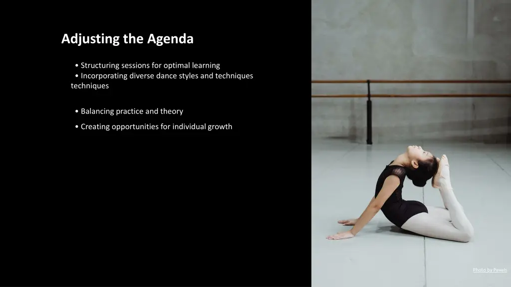 adjusting the agenda
